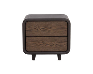 Sunpan KOA Nightstand - Stylish Two-Tone Storage Solution with Oak Drawers & Charcoal Frame for Any Décor 112330