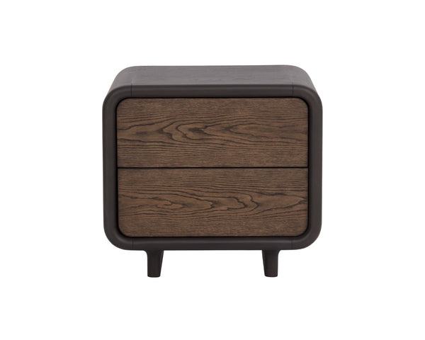 Sunpan KOA Nightstand - Stylish Two-Tone Storage Solution with Oak Drawers & Charcoal Frame for Any Décor 112330