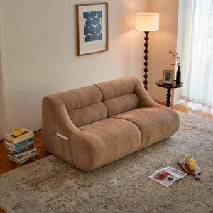 English Elm Shoes Chenille Memory Foam Loveseat Deep Seat Sofa for Apartments and Small Living Rooms Brown W668P381958
