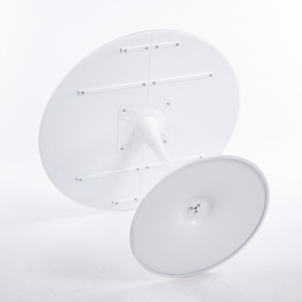 English Elm 42.1"white Tulip Dining Table Modern Mid-Century 42.1" Round MDF Top Pedestal for 4-6 Guests W234P351011