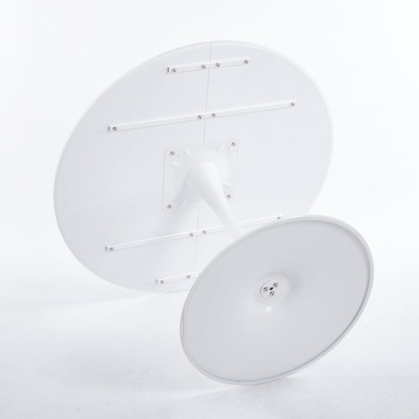 English Elm 42.1"white Tulip Dining Table Modern Mid-Century 42.1" Round MDF Top Pedestal for 4-6 Guests W234P351011