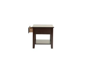 English Elm Simple Contemporary End Table with Walnut Veneer Top and Solid Rubberwood Legs, Square 22" Accent Table Antique Black,Espresso 11 L x 24 W x 27 H HSESF00F6388
