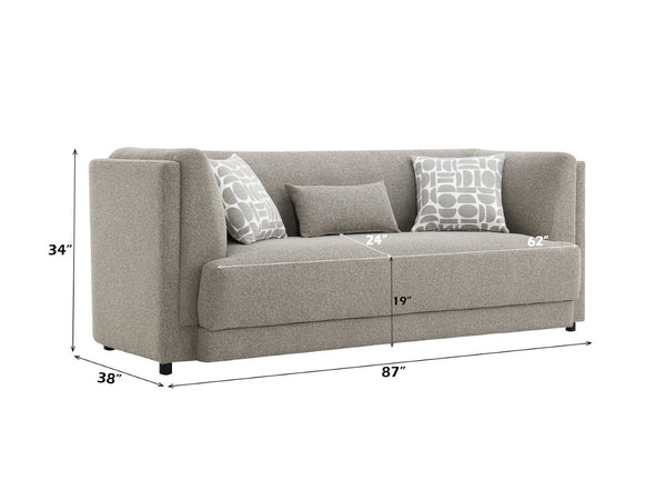 English Elm Glenda Chenille Three Seat Sofa with Pocket Coil Support and Tailored Cushions B2726P418638