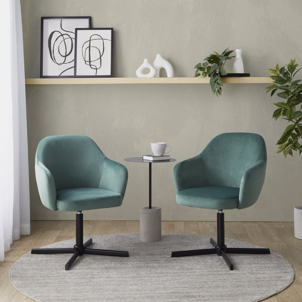 English Elm Swivel Accent Chair Silver Velvet Seat Gold X Pedestal Base Glam Living Room Black+Green B202P471328