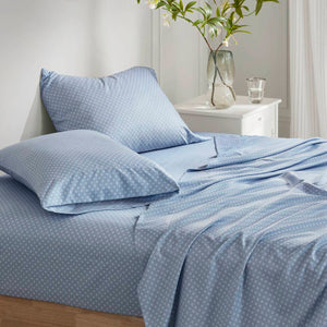 English Elm Floral Comforter Set With Soft Microfiber Sheets - Blue Watercolor Design For Cozy Bedrooms B035P266684