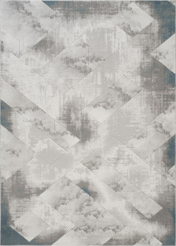 English Elm Geometrix Gray Area Rug 5'3" X 7'3" - Soft, Durable Geometric Design For Modern Living Spaces B186P316841