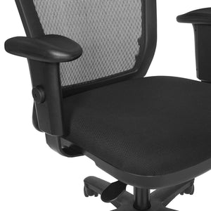 OSP Home Furnishings Office Ergonomic Task Chair with Mesh Back Pu Padding Adjustable Arms and Lumbar Support SPX693734
