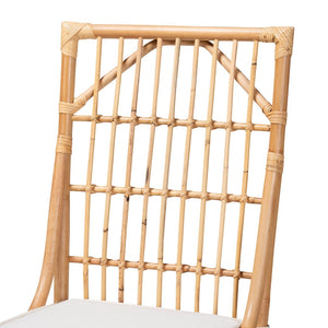 English Elm Modern Rattan Barstool with Woven Texture Curved Arms and Footrest for Kitchen Island B2750P467629