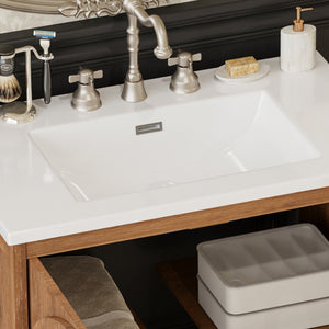 English Elm Christopher Knight Home® - 30 Inches Vintage Rustic Bathroom Vanity With Ceramic Sink, Soft-Closing Doors & Antique Bronze Pulls N817P299512N