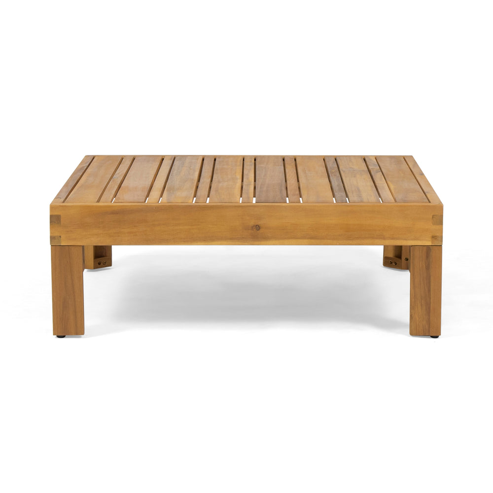 English Elm Christopher Knight Home® - OANA Modern Acacia Corner Bench with Water-Resistant Cushions and Matching Coffee Table, Durable Seating Red 59102.00RED-64496.00