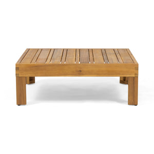 English Elm Christopher Knight Home® - OANA Modern Acacia Corner Bench with Water-Resistant Cushions and Matching Coffee Table, Durable Seating Red 59102.00RED-64496.00
