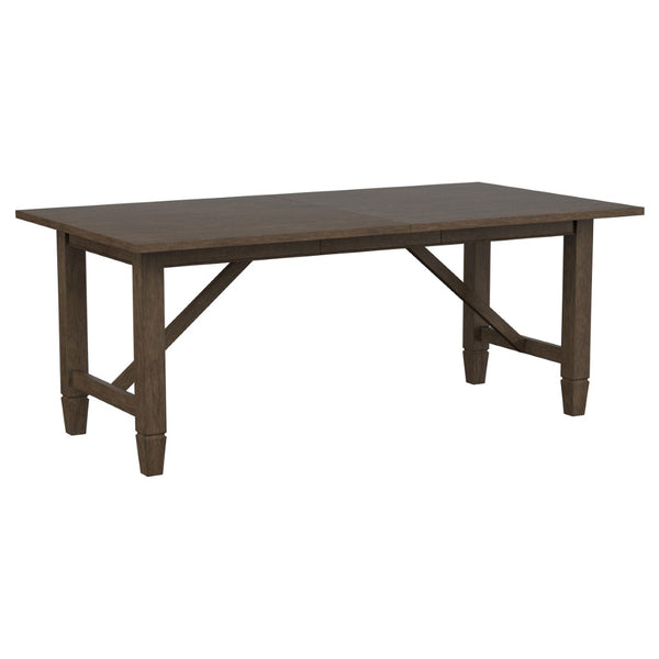 English Elm Jamie Trestle Base Mahogany Veneer Extendable Dining Table for Farmhouse Rooms B062P447822