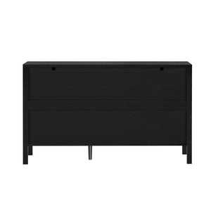 English Elm U-Style Modern Wave-Pattern Sideboard With 3 Drawers & Hooks - Stylish Storage For Any Room N711P345172B-GIGA