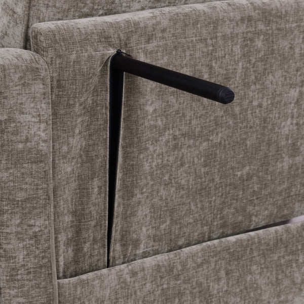 English Elm 2110-arm-bwn Sculptural Accent Sofa with Check Plush Fabric and Storage Ottoman W487P317096