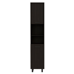 English Elm Hobart Tall Pantry Cabinet with 78" Height, Three Interior Shelves, Dual Cabinets for Kitchen Storage Black 83.9 L x 20.5 W x 5 H B20091870