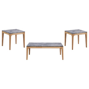 English Elm Fletcher Gloss White Lacquer Coffee and End Table Set for Modern Living Rooms B062S01649