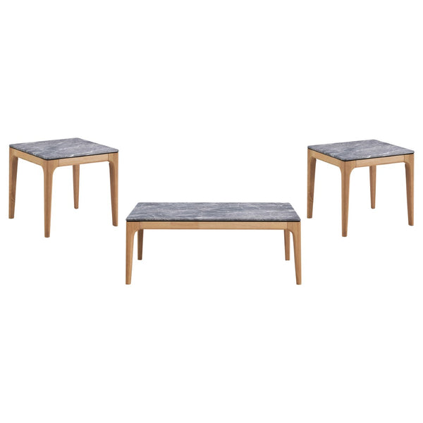 English Elm Fletcher Gloss White Lacquer Coffee and End Table Set for Modern Living Rooms B062S01649