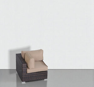 English Elm 33" Corner Wedge Fully Assembled Outdoor Sectional Piece with HDPE Wicker, Rust-Free Frame, Cushions B120P352209