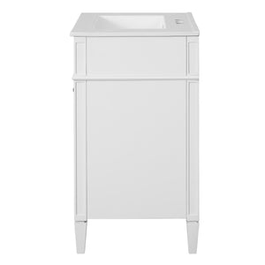 English Elm 24" Bathroom Vanity with Ceramic Basin, French-Inspired Accent Carvings, Soft-Close Doors & Storage White N710P293309K