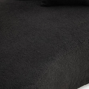 English Elm 66.93 Inch Curved Teddy Velvet Loveseat Sculptural Compact Sofa for Apartments Black W3612P406628