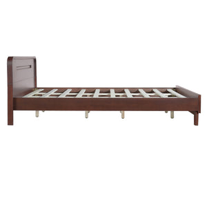English Elm Christopher Knight Home® - Pine Queen Size Bed In Dark Walnut, Solid Pine Frame With No Box Spring, Classic Comfort & Style N770P291028W_N770P291029W