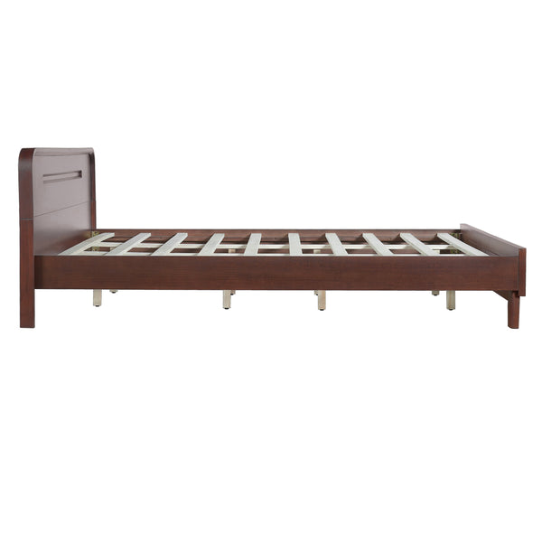 English Elm Christopher Knight Home® - Pine Queen Size Bed In Dark Walnut, Solid Pine Frame With No Box Spring, Classic Comfort & Style N770P291028W_N770P291029W