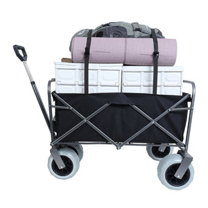 English Elm Beach Utility Wagon Heavy Duty Steel Frame All Terrain Pneumatic Tires Folding Hauler W2932P253147