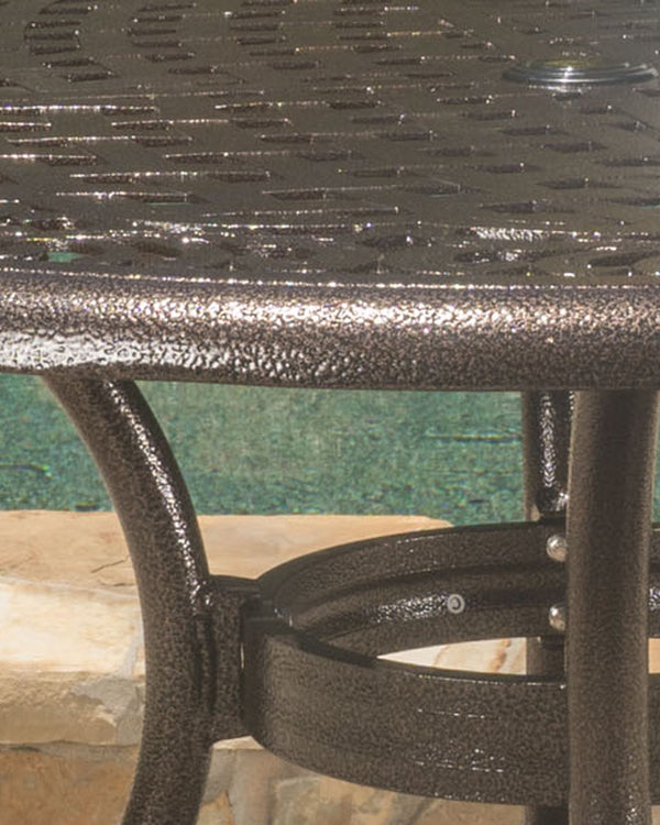 English Elm Christopher Knight Home® - PHOENIX Cast Aluminum 48in Round Patio Dining Table with Lattice Scrollwork and Umbrella Hole Bronze 49.25 L x 49.25 W x 5.25 H 54588.00BZE