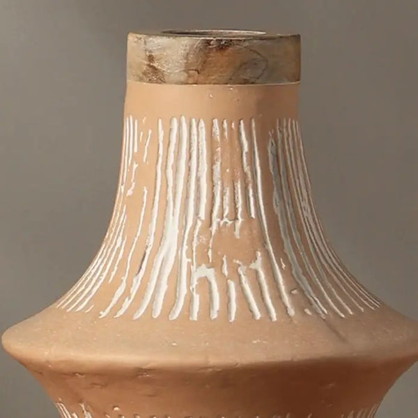 English Elm Handcrafted Eco-Mix Terracotta Flower Vase – Stylish, Sustainable Accent For Modern Decor, 8X8X13.5" B346P336929