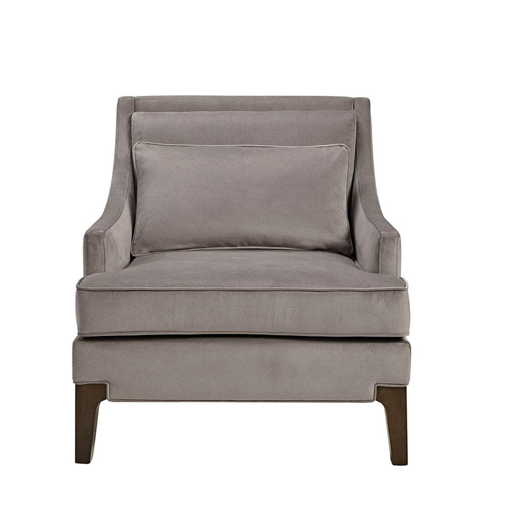 JLA Home Martha Stewart - Arm Anna Accent Chair by Martha Stewart Perry Street — Urban-modern upholstered seat, lumbar pillow, solid wood legs MT100-0053