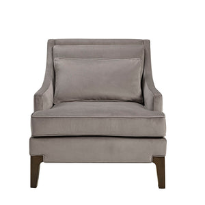 JLA Home Martha Stewart - Arm Anna Accent Chair by Martha Stewart Perry Street — Urban-modern upholstered seat, lumbar pillow, solid wood legs MT100-0053