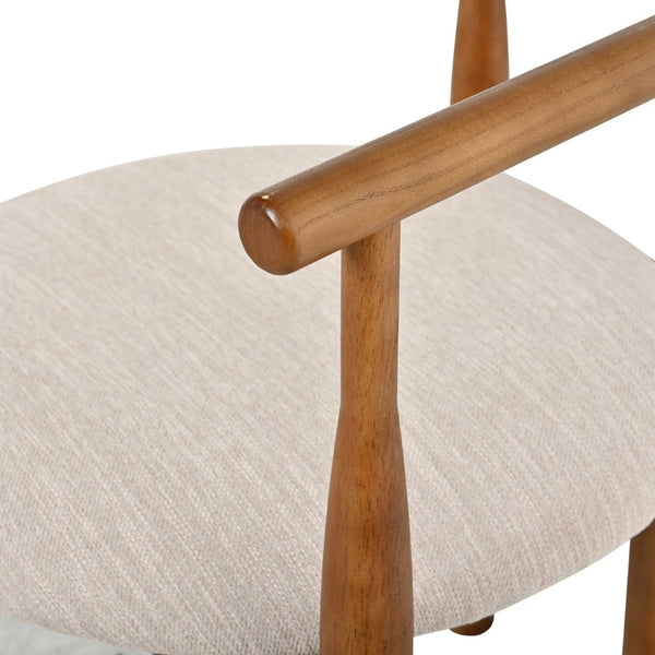English Elm Modern Rubberwood Dining Chairs with Cushioned Seats Mid Century Style Set of 2 N762P388943W