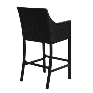 English Elm Christopher Knight Home® - RIGA Bar Stool Brown Multi - Durable Iron & Aluminum Frame, PE Wicker Back, Cushioned Comfort, Patio-ready 57384.00