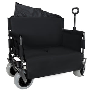 English Elm 3-in-1 Convertible Folding Utility Wagon with Bench Seat All Terrain Heavy Duty Black W2932P354211