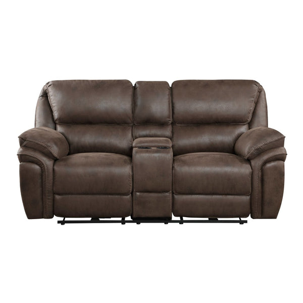 English Elm Plush Power Reclining Loveseat Microfiber Sofa with Usb Console Cup Holders Storage B011P229986