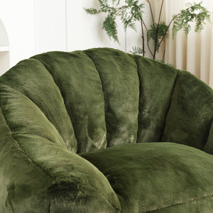 English Elm Bean Bag Chair - Plush Faux-Fur Sofa With Armrests, High-Density Foam For Cozy Relaxation & Style W2200P313808