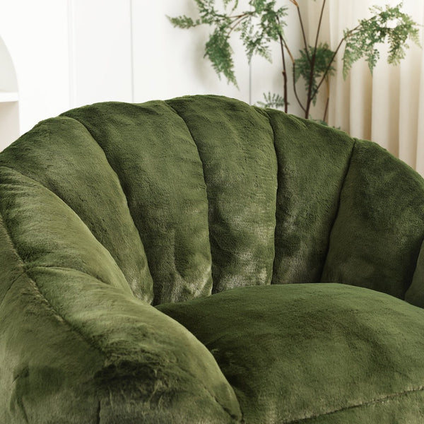 English Elm Bean Bag Chair - Plush Faux-Fur Sofa With Armrests, High-Density Foam For Cozy Relaxation & Style W2200P313808