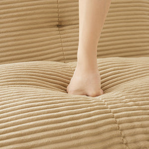 English Elm 153" Luxurious U-Shaped Modular Sectional Sofa, Soft Corduroy, 4-Seater With Movable Ottomans, Anti-Slip W714S01473