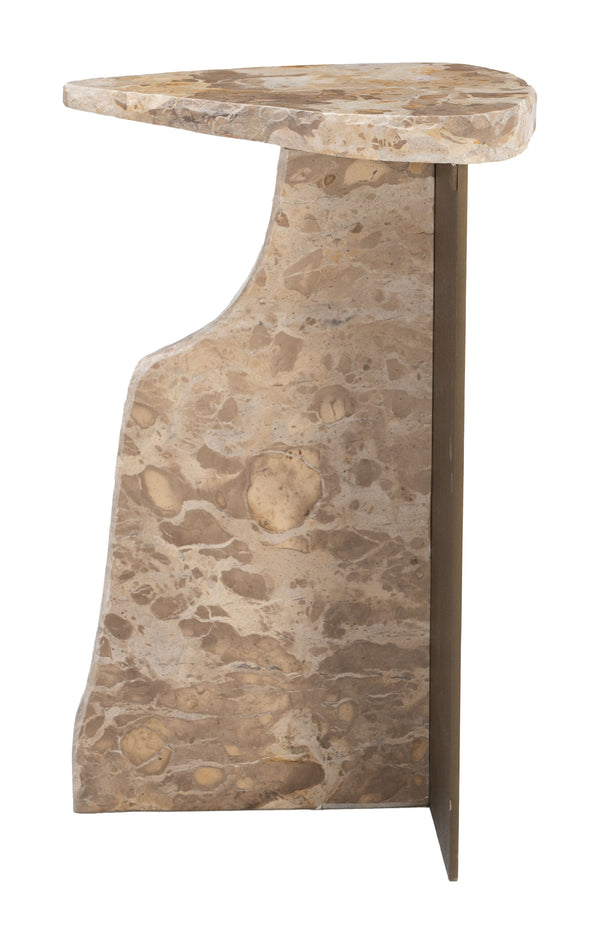 Zuo Modern Surya Modern Side Table With Marble And Iron Finish - Stylish Accent For Living Rooms And Bedrooms Beige Natural Marble,Iron 110605-zuo-modern