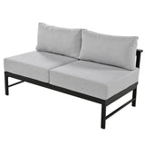 English Elm U-Shaped Multi-Person Outdoor Sofa Set, Suitable For Gardens, Backyards, and Balconies.