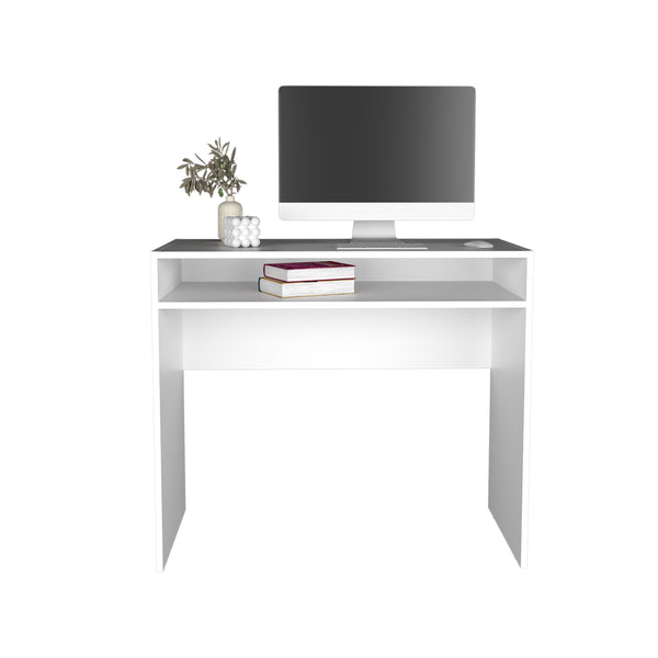 English Elm Computer Desk Sleek Engineered Wood Compact Design with Single Shelf, Durable, Easy Assembly, Eco-Friendly White 40.16 L x 23.23 W x 3.94 H B097P250845