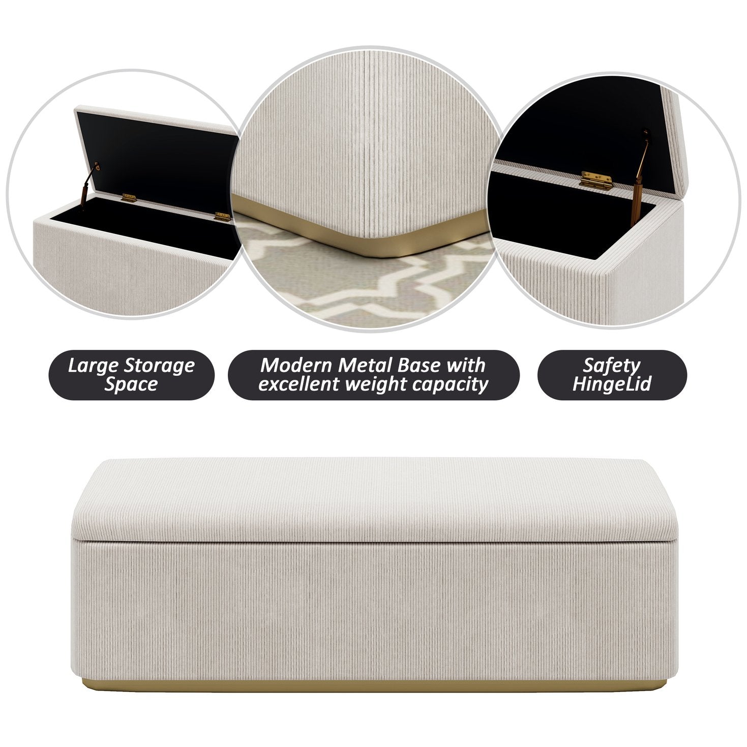 English Elm Corduroy Upholstered Bed Frame