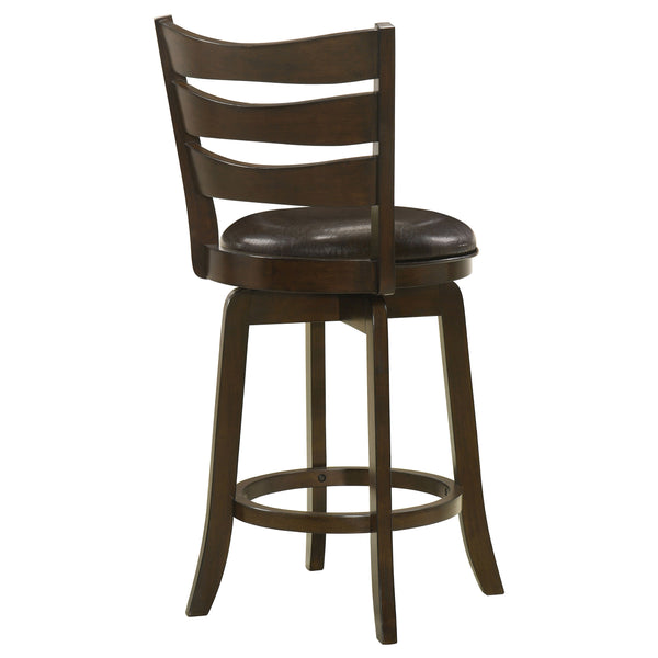 English Elm Fenster Dark Brown Swivel Bar Chair - Elegant Slat-Back Design, Comfortable Foam-Padded Seat, Durable Wood B062P299937