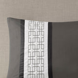 510 Design Powell Modern/Contemporary 8 Piece Embroidered Comforter Set 5DS10-0294 Dark Grey