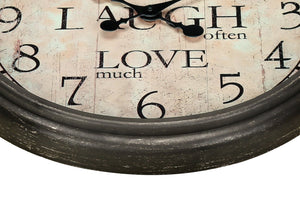 English Elm Clocks, 16" Antique Brown Round Wall Clock - Quiet Quartz Movement, Transitional Design For Any Room B2710P287095