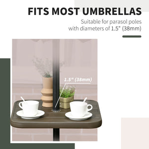 English Elm Outsunny 19" Portable Beach Umbrella Table Tray - Lightweight, Rust-Resistant, Easy Installation For Outdoor Fun W2225P200393-GIGA
