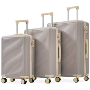 English Elm Luggage 3 Piece Hard Shell Abs Suitcase Set with Spinner Wheels and Tsa Lock Grayish Purple N730P304620V