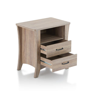 English Elm Colt Rustic Natural Finish Accent Table with 2 Drawers & Open Shelf, Wooden Tapered Legs, 40lb Top B2726P272963