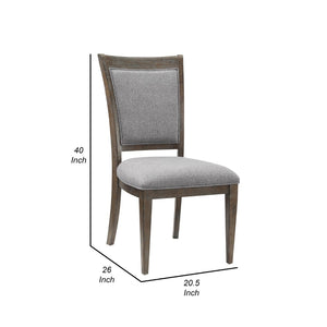 English Elm Koa Gray Polyester Upholstered Dining Chairs Ash Veneer Wood Frame Set of Two B056P416903