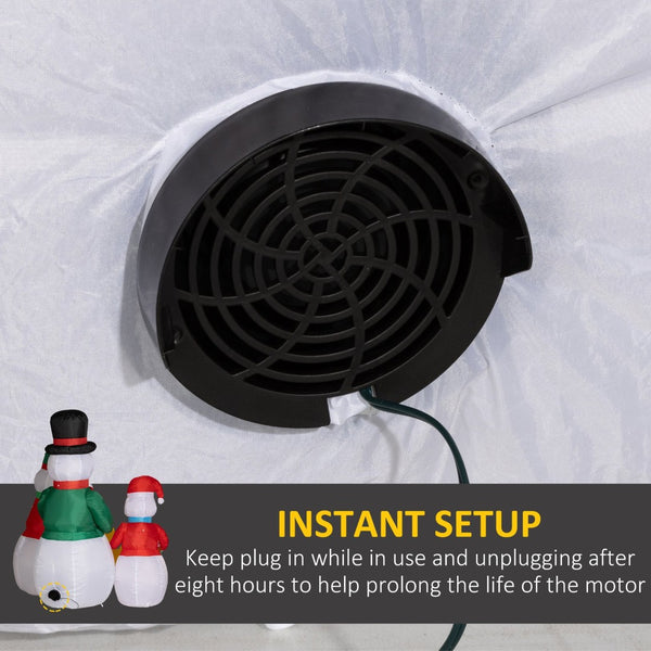 English Elm Outsunny 5 Ft Christmas Inflatables Snowman Family By Campfire With Led Lights For Festive Decor W2225P249943-GIGA